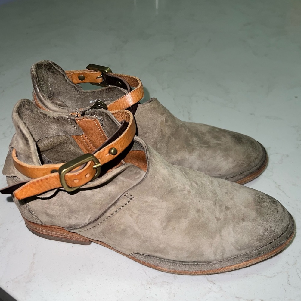 A.S. 98 Suede Buckle Booties
